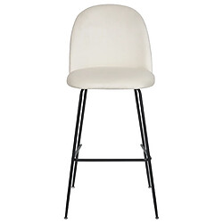 Acheter Beliani Tabouret de bar Set de 2 Velours Blanc cassé ARCOLA