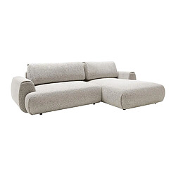 Avis Vente-Unique Canapé d'angle droit convertible en tissu texturé gris MONELIA