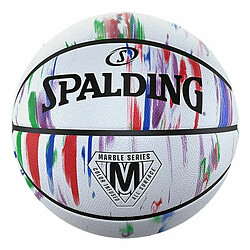 Ballon de basket Marble Series Rainbo Spalding 7 7 Blanc 