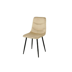 Chaise Romimex Beige Velours Métal 45 x 89 x 55 cm