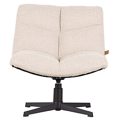 Pegane Fauteuil pivotant en polyester coloris blanc - Hauteur 80 x Longueur 75 cm x Profondeur 75 cm