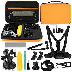 Yonis Kit d'accessoires GoPro Kit D'Accessoires Gopro 20 En 1 Adaptateur Trepied Monopode Telescopique Orange YONIS