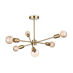 Luminaire Center Plafonnier Trident Laiton brossé 6 ampoules 42cm Coloris : Laiton brosséNombre d'ampoules : 6Type d'ampoule : E27Puissance Max en Watts (W) : 40Ampoules incluses : NonIP20Hauteur en Cm : 42Diamètre en Cm : 70,5Lum