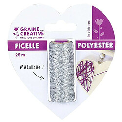 Graines Creatives Bobine de ficelle métallisée argent 25 m - String Art