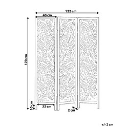 Avis Beliani Paravent à 3 panneaux 170 x 122 cm blanc MELAGO