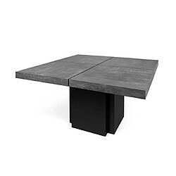 Avis Mes Table à manger carrée 130 cm décor béton et noir - DINNY