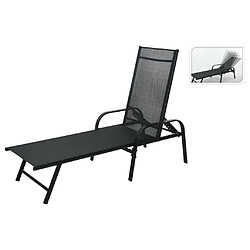 ProGarden Chaise longue pliable 195x60x45 cm noir 