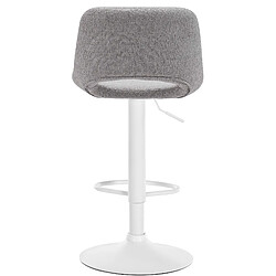 Avis Decoshop26 Tabourets de bar chaises haute x2 avec repose-pieds en tissu gris clair piètement métallique blanc 10_0004100