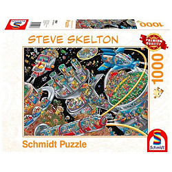 Schmidt Spiele- Steve Skelton Puzzle de 1000 pièces de la colonie de l'univers, 59967, coloré