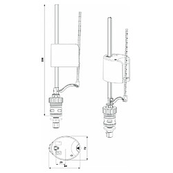 Robinet flotteur arrivée dessous - GARIS - W02-220G