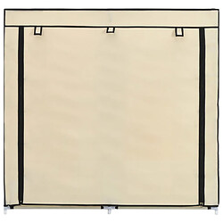 Avis vidaXL Armoire à chaussures avec housse Crème 115x28x110 cm Tissu