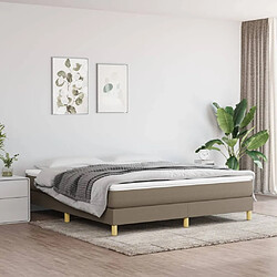 Maison Chic Lit Adulte - Lit simple Lit à sommier tapissier avec matelas moelleux - Meuble de Chambre - Taupe 160x200 cm Tissu -MN40761