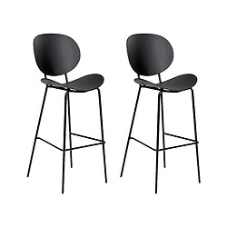 Beliani Tabouret de bar Set de 2 Noir SHONTO