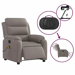 Maison Chic Fauteuil Relax pour salon, Fauteuil de massage inclinable électrique Taupe Tissu -GKD22505 pas cher