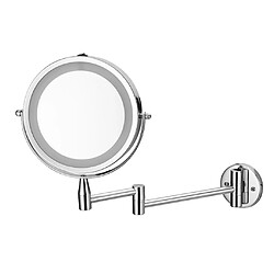 miroir maquillage grossissant 10x LED mural Miroir Rond Grossissant 1X / 3X Mural Lumineux à LED Miroir Salle de Bain Miroir Murale 360 Degrés Rotation, Extensible 40cm