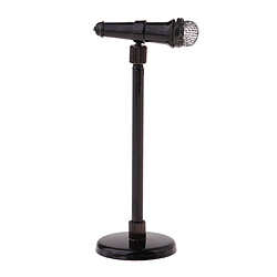 1/12 mini modèle de microphone en métal poupée avec décoration de meubles sur pied