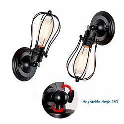 Acheter Stoex Applique Murale Industrielle Métal Fer E27 Noir Luminaire Vintage Retro pour Maison de Champagne Café Loft Cuisine Salon et chambre d'hôtel (LED ampoules non compris)