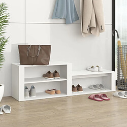 vidaXL Armoire à chaussures Blanc 150x35x45 cm Bois d'ingénierie 