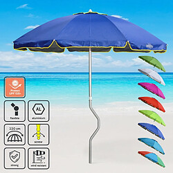 Parasol de plage aluminium léger visser protection uv GiraFacile 220 cm Eolo, Couleur: Bleu