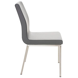 Acheter Decoshop26 Lot de 2 chaises de salle à manger style épuré en PVC gris et acier inoxydable 10_0001610