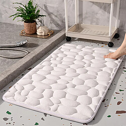 LUUCOZK Tapis de bain antidérapants absorbants à séchage rapide pour salle de bain - blanc-40 x 60cm