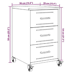 vidaXL Table de chevet noir 36x39x59 cm acier pas cher