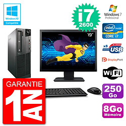 PC Lenovo M82 SFF Ecran 19" i7-2600 RAM 8Go Disque 250Go Graveur DVD Wifi W7 · Occasion 