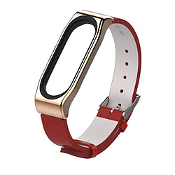 Wewoo Sangle en cuir PU Mijobs pour bracelet Xiaomi Mi Band 3 à bracelets magnétiques sans vis Bracelet magnétique Mi Band3 Smart Band Remplacer les accessoires, hôte non inclus 