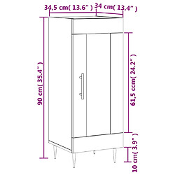 vidaXL Buffet Sonoma gris 34,5x34x90 cm Bois d'ingénierie pas cher