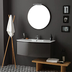 Kiamami Valentina ARMOIRE DE TOILETTE COURBÉE 102 CM GRIS ARDOISE BRILLANT MIROIR ROND | RIVA 