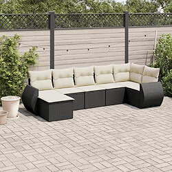 Maison Chic Ensemble Tables et chaises d'extérieur 7pcs avec coussins,Salon de jardin noir résine tressée -GKD875455