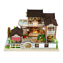 Dollhouse Miniature avec des Meubles, BRICOLAGE En Bois Dollhouse Kit avec LED Lumière, 1:24 Échelle Creative Chambre Maison