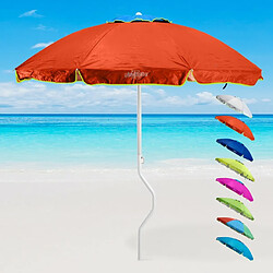 Parasol de plage léger visser protection uv GiraFacile 200 cm Ermes, Couleur: Orange