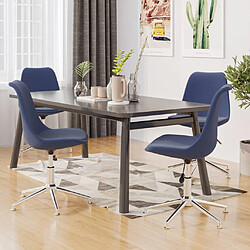 vidaXL Chaises à manger pivotantes lot de 4 bleu tissu