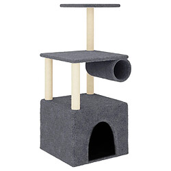 Arbre à chat avec griffoirs,niche pour chat en sisal gris foncé 109,5 cm -MN69274