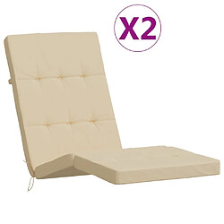 Maison Chic Lot de 2 Coussins Confort,Coussins de chaise longue beige tissu oxford -GKD21393