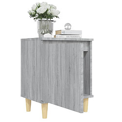 Avis vidaXL Table de chevet avec pieds en bois Sonoma gris 40x30x50 cm