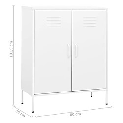 vidaXL Armoire de rangement Blanc 80x35x101,5 cm Acier pas cher