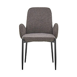 Mes Lot de 2 fauteuils repas 60x57x88 cm en tissu bouclette gris - PILBAO