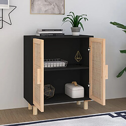 Avis Maison Chic Buffet,Meuble de Rangement,commode pour salon,Cuisine Noir 60x30x70 cm Bois de pin massif et rotin naturel -MN78955