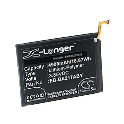 vhbw Batterie remplacement pour Samsung EB-BA217ABY, GH82-22989A pour smartphone (4900mAh, 3,85V, Li-polymère)