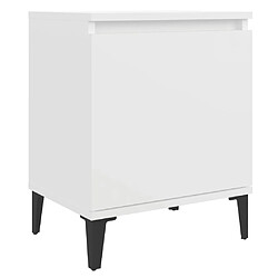 vidaXL Table de chevet avec pieds en métal blanc 40x30x50 cm