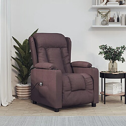 vidaXL Fauteuil inclinable électrique Marron foncé Tissu