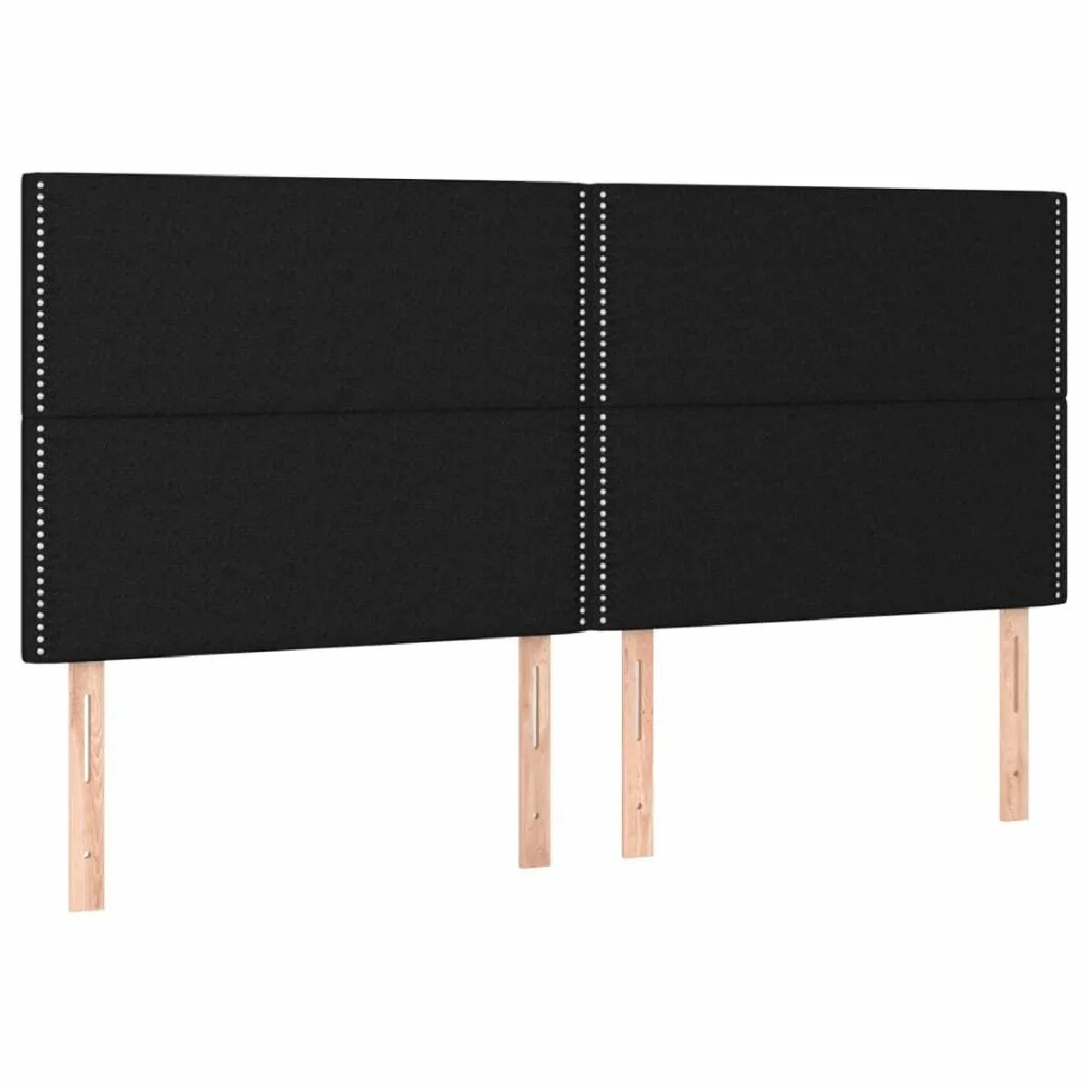 Maison Chic Lot de 4 Têtes de lit design pour chambre - Décoration de lit Noir 100x5x78/88 cm Tissu -MN10186