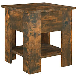 Maison Chic Table basse,Table Console Table d'appoint, Table pour salon Chêne fumé 40x40x42 cm Bois d'ingénierie -MN45618