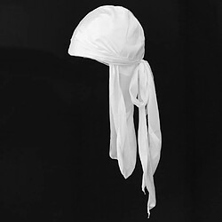 Acheter Durag Headwear Cap Chute De Cheveux Echarpe Cap Musulman Bandana Turban Blanc