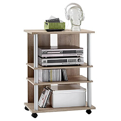 FMD Meuble TV/Hi-Fi avec 3 compartiments 65x40x79,2 cm Chêne