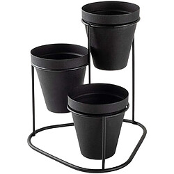 Hanah Home Cache-pots en métal 3 pots Decorative noir. Cache-pots en métal 3 pots Decorative noir