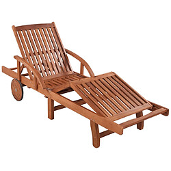 Acheter Helloshop26 Lot de 2 transats chaise longue bain de soleil lit de jardin terrasse meuble d'extérieur avec table bois d'acacia solide 02_0012078