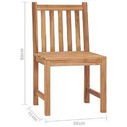 Acheter vidaXL Chaises de jardin lot de 2 avec coussins Bois de teck massif